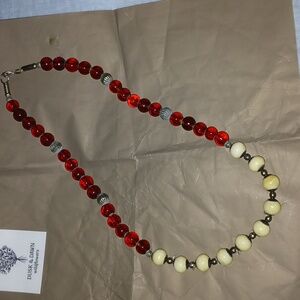Art Deco cherry glass necklace